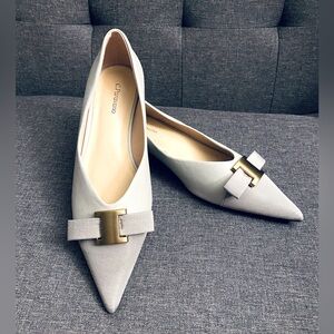 NWOB C.Paravano Women's Leather Pointed Toe Dressy Ballet Flats